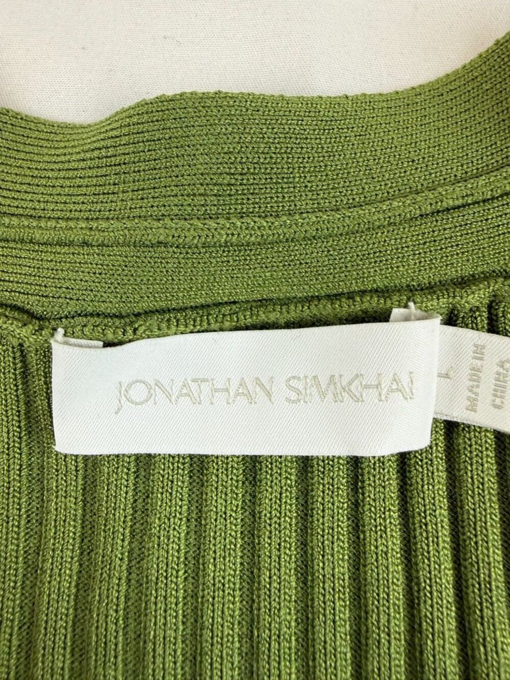 SIMKHAI Women’s Ailany Ribbed-knit Cardigan in Green Size Large - Picture 6 of 10
